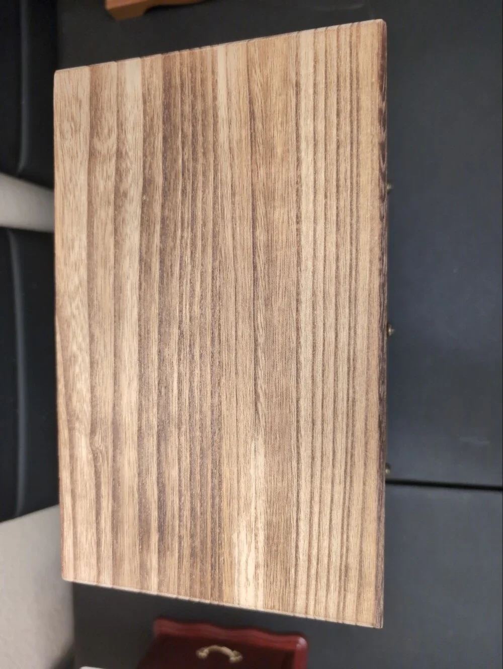 Wood Grain Jewelry Organizer Cabinet - Rustic Brown
